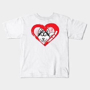 I Love My Alaskan Malamute - Devoted dog - I Love my dog Kids T-Shirt